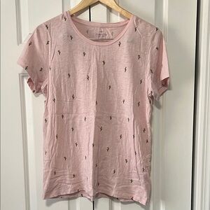 J. Crew Factory Pink Tee with Cactus Design